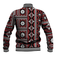 Fiji Masi Tapa Pattern Red Baseball Jacket - Polynesian Pride