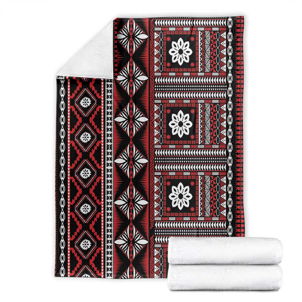 Fiji Masi Tapa Pattern Red Blanket - Polynesian Pride
