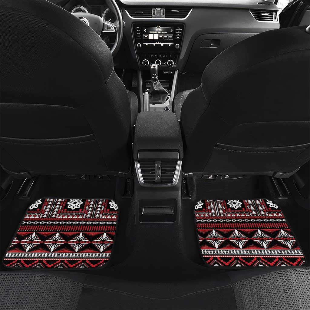 Fiji Masi Tapa Pattern Red Car Mats - Polynesian Pride