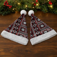 Fiji Masi Tapa Pattern Red Christmas Santa Hat - Polynesian Pride