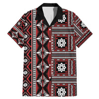 Fiji Masi Tapa Pattern Red Family Matching Mermaid Dress and Hawaiian Shirt - Polynesian Pride