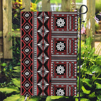 Fiji Masi Tapa Pattern Red Garden Flag - Polynesian Pride