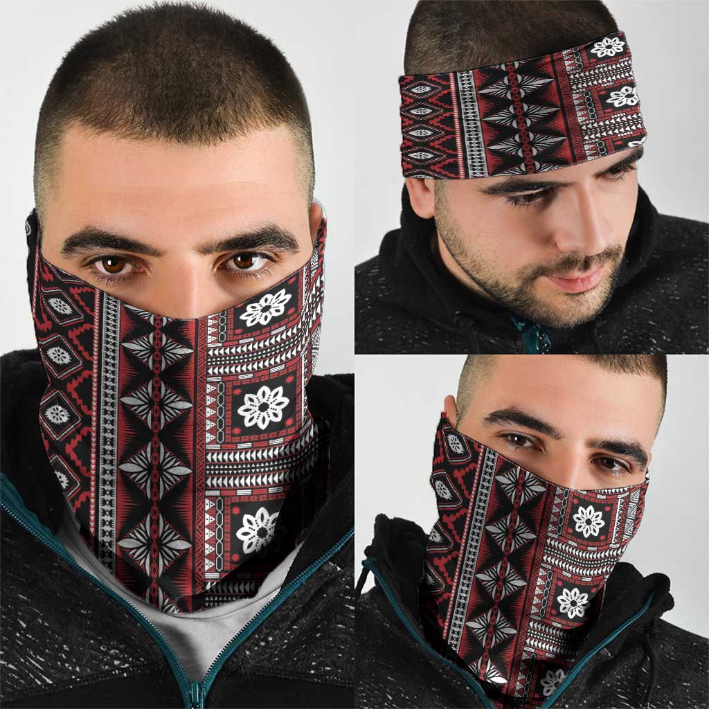 Fiji Masi Tapa Pattern Red Neck Gaiter - Polynesian Pride