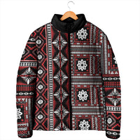 Fiji Masi Tapa Pattern Red Padded Jacket - Polynesian Pride