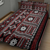 Fiji Masi Tapa Pattern Red Quilt Bed Set - Polynesian Pride