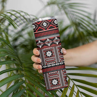 Fiji Masi Tapa Pattern Red Skinny Tumbler - Polynesian Pride