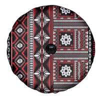Fiji Masi Tapa Pattern Red Spare Tire Cover - Polynesian Pride