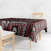 Fiji Masi Tapa Pattern Red Tablecloth - Polynesian Pride