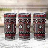 Fiji Masi Tapa Pattern Red Tumbler Cup - Polynesian Pride
