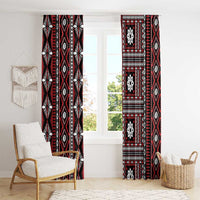 Fiji Masi Tapa Pattern Red Window Curtain - Polynesian Pride