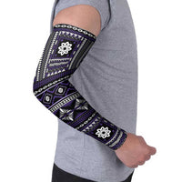 Fiji Masi Tapa Pattern Purple Arm Sleeves - Polynesian Pride