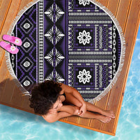 Fiji Masi Tapa Pattern Purple Beach Blanket - Polynesian Pride