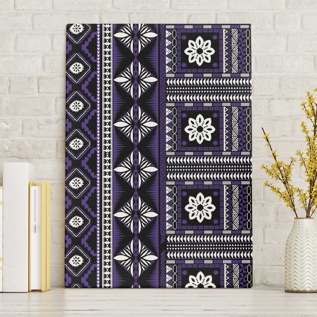 Fiji Masi Tapa Pattern Purple Canvas Wall Art - Polynesian Pride