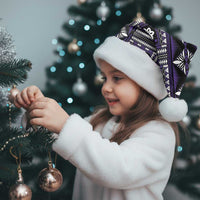 Fiji Masi Tapa Pattern Purple Christmas Santa Hat - Polynesian Pride