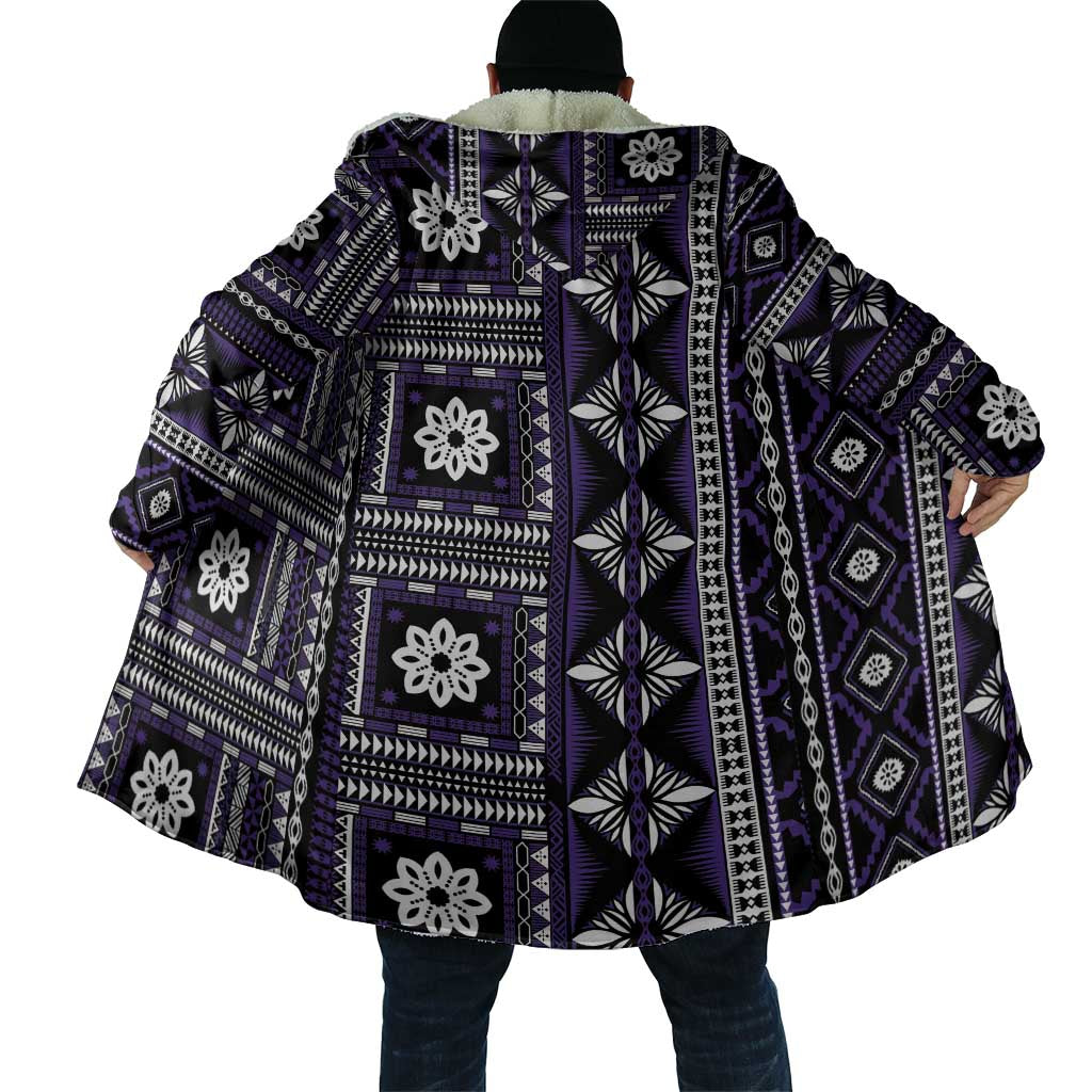 Fiji Masi Tapa Pattern Purple Cloak - Polynesian Pride