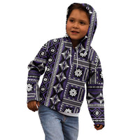 Fiji Masi Tapa Pattern Purple Kid Hoodie - Polynesian Pride