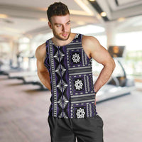 Fiji Masi Tapa Pattern Purple Men Tank Top - Polynesian Pride