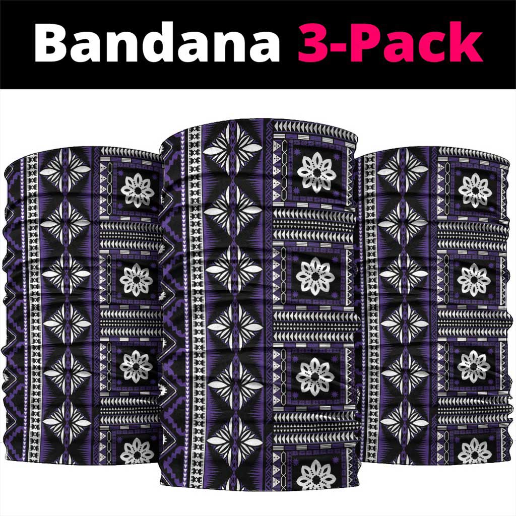 Fiji Masi Tapa Pattern Purple Neck Gaiter - Polynesian Pride