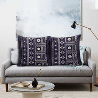 Fiji Masi Tapa Pattern Purple Pillow Cover - Polynesian Pride