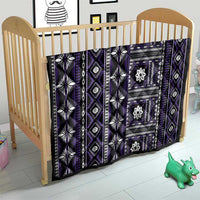 Fiji Masi Tapa Pattern Purple Quilt - Polynesian Pride
