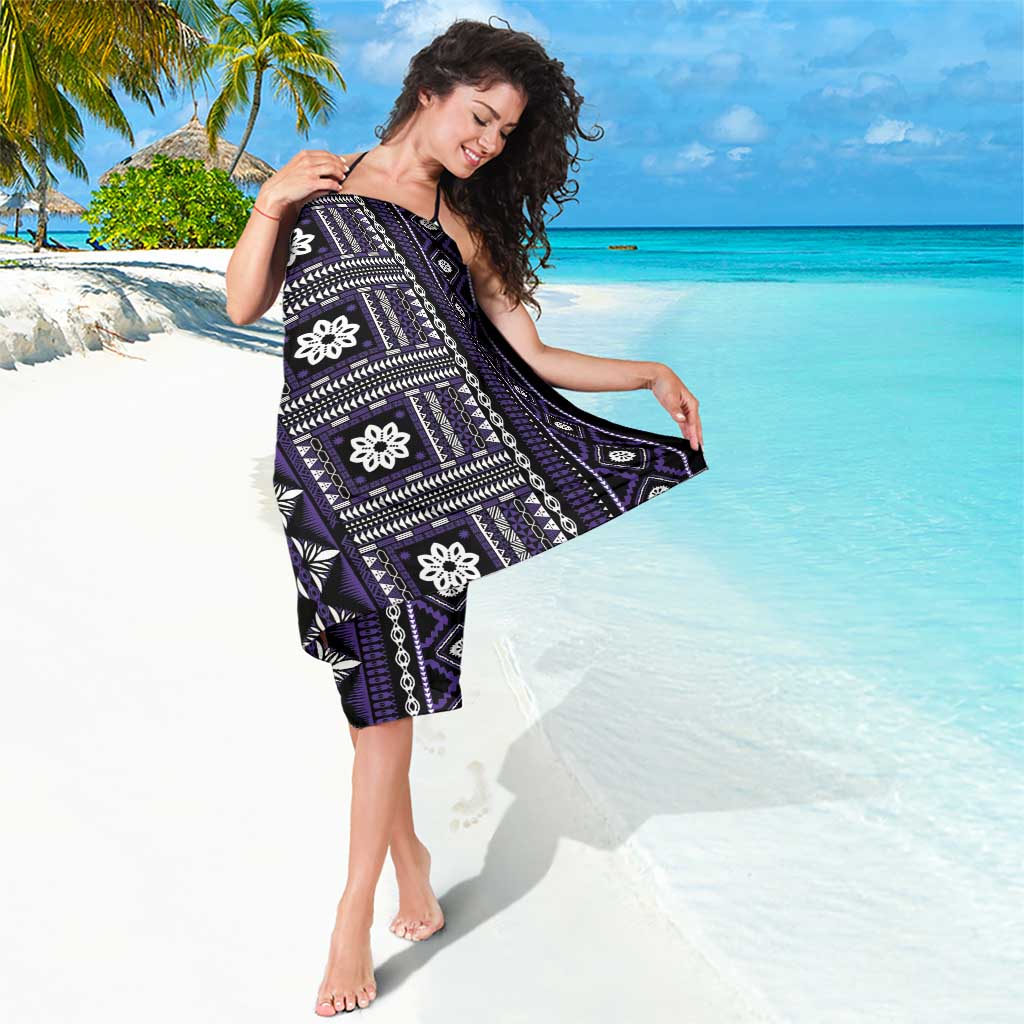 Fiji Masi Tapa Pattern Purple Sarong - Polynesian Pride