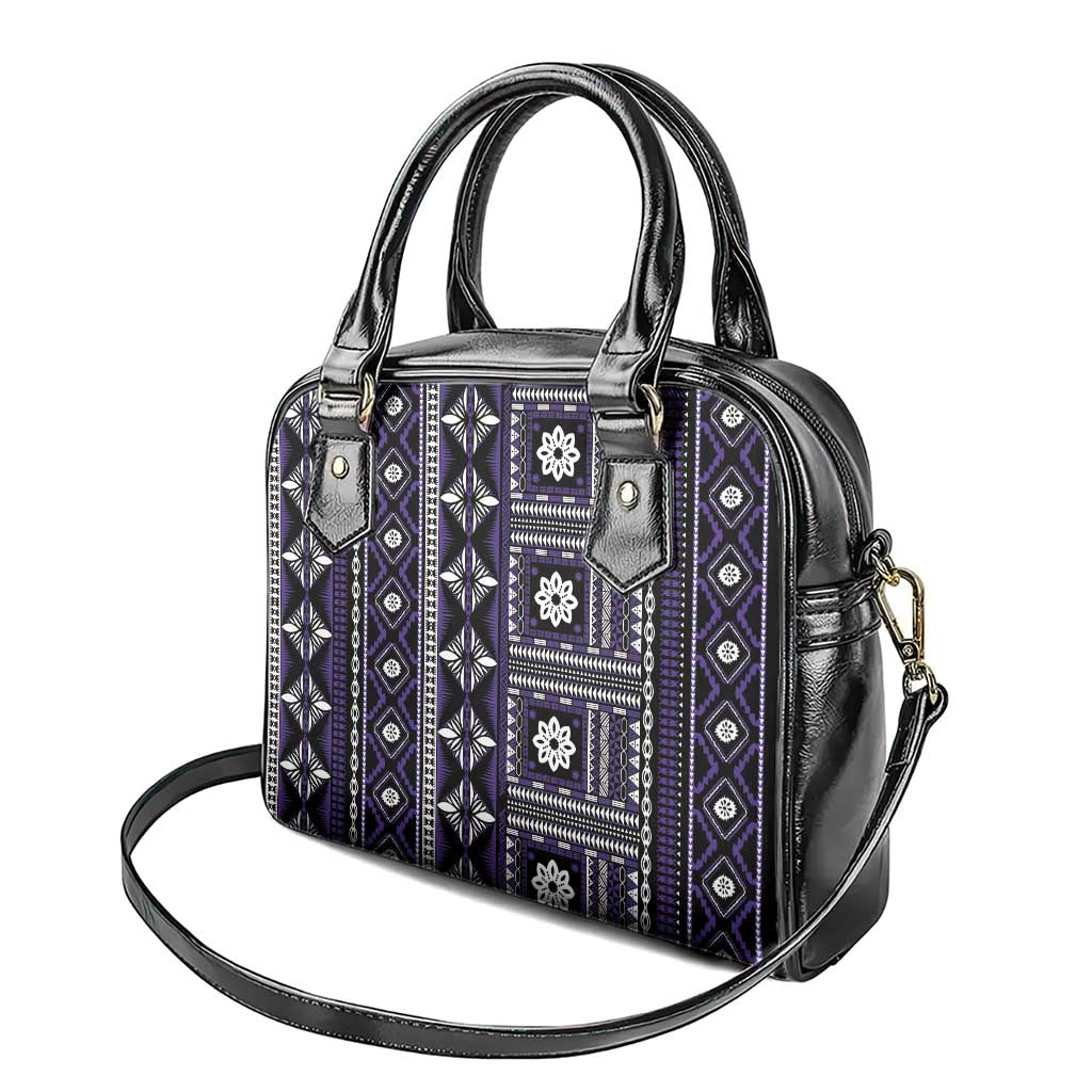 Fiji Masi Tapa Pattern Purple Shoulder Handbag - Polynesian Pride