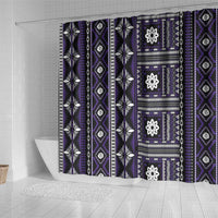 Fiji Masi Tapa Pattern Purple Shower Curtain - Polynesian Pride