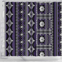 Fiji Masi Tapa Pattern Purple Shower Curtain - Polynesian Pride