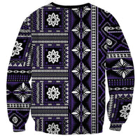 Fiji Masi Tapa Pattern Purple Sweatshirt - Polynesian Pride