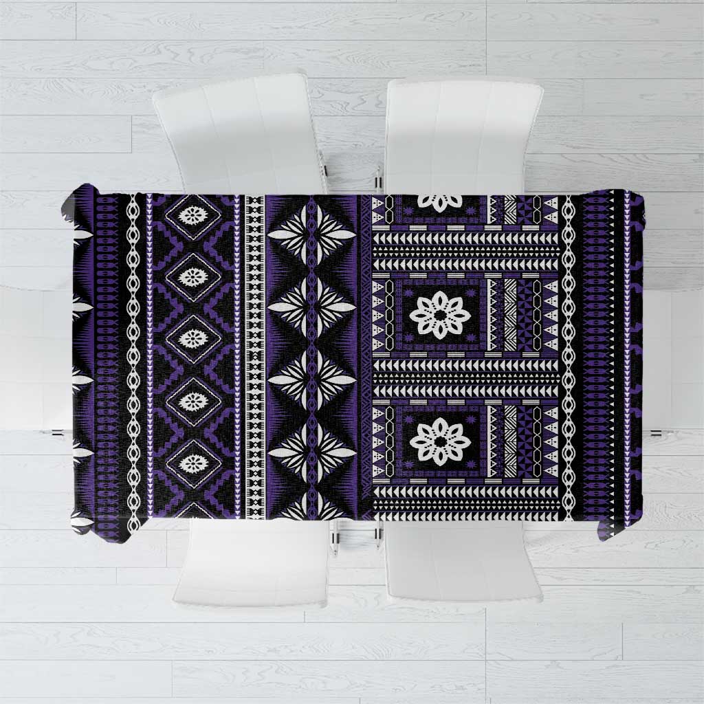 Fiji Masi Tapa Pattern Purple Tablecloth - Polynesian Pride