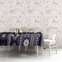 Fiji Masi Tapa Pattern Purple Tablecloth - Polynesian Pride