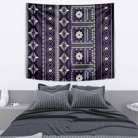 Fiji Masi Tapa Pattern Purple Tapestry - Polynesian Pride