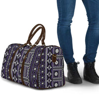 Fiji Masi Tapa Pattern Purple Travel Bag - Polynesian Pride