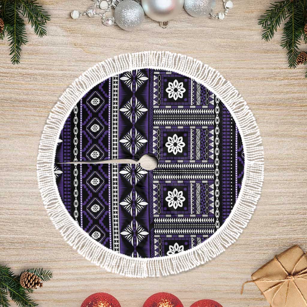 Fiji Masi Tapa Pattern Purple Tree Skirt - Polynesian Pride