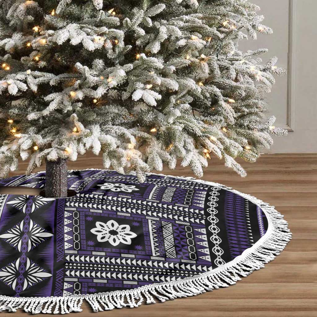 Fiji Masi Tapa Pattern Purple Tree Skirt - Polynesian Pride