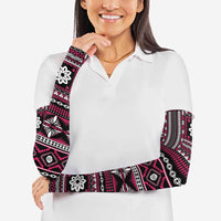 Fiji Masi Tapa Pattern Pink Arm Sleeves - Polynesian Pride