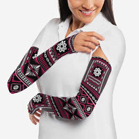 Fiji Masi Tapa Pattern Pink Arm Sleeves - Polynesian Pride