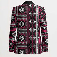 Fiji Masi Tapa Pattern Pink Blazer - Polynesian Pride