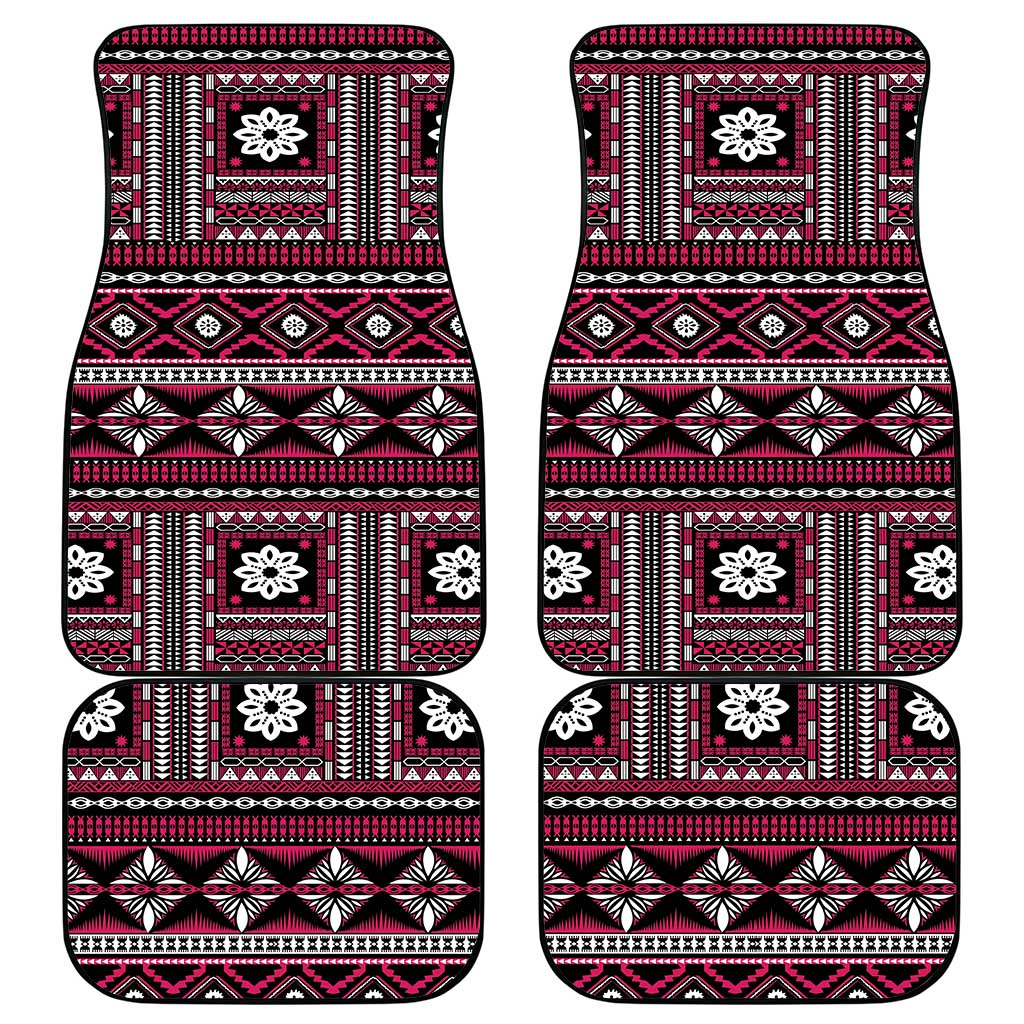 Fiji Masi Tapa Pattern Pink Car Mats - Polynesian Pride