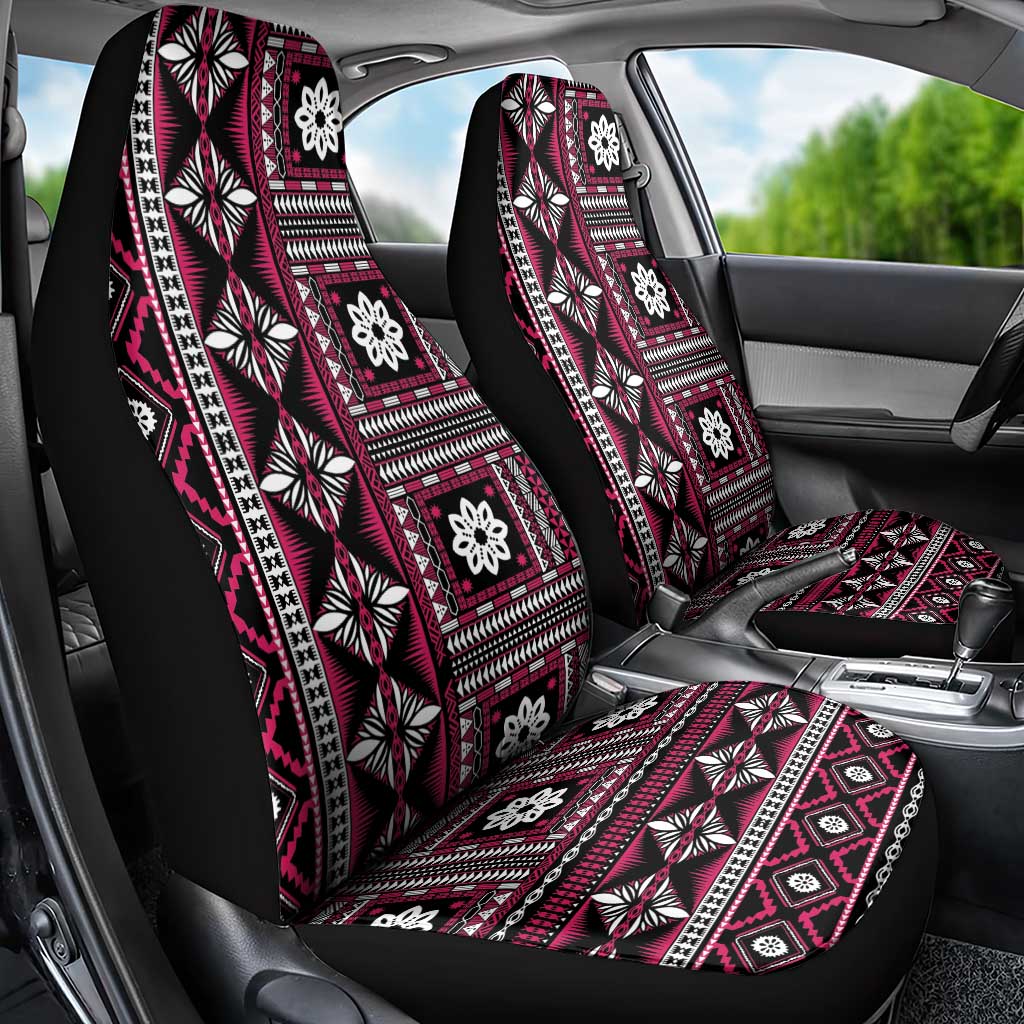 Fiji Masi Tapa Pattern Pink Car Seat Cover - Polynesian Pride