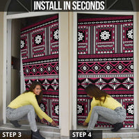 Fiji Masi Tapa Pattern Pink Door Cover - Polynesian Pride