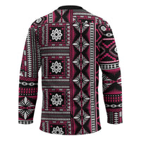 Fiji Masi Tapa Pattern Pink Hockey Jersey - Polynesian Pride