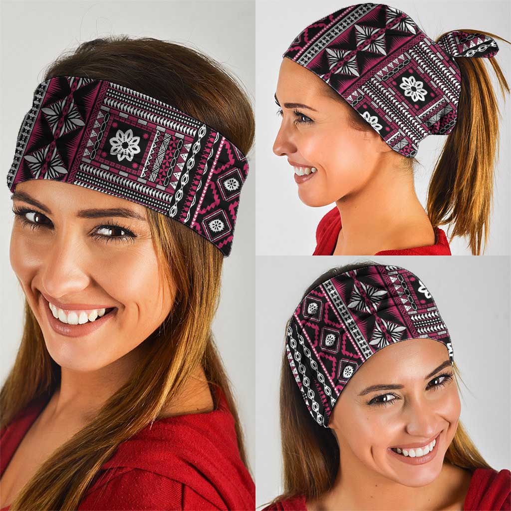 Fiji Masi Tapa Pattern Pink Neck Gaiter - Polynesian Pride