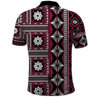 Fiji Masi Tapa Pattern Pink Polo Shirt - Polynesian Pride