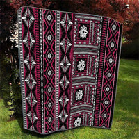 Fiji Masi Tapa Pattern Pink Quilt - Polynesian Pride