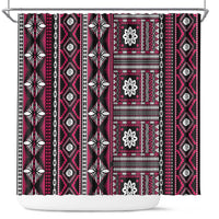 Fiji Masi Tapa Pattern Pink Shower Curtain - Polynesian Pride