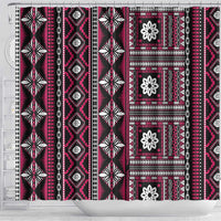 Fiji Masi Tapa Pattern Pink Shower Curtain - Polynesian Pride