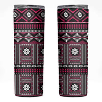 Fiji Masi Tapa Pattern Pink Skinny Tumbler - Polynesian Pride