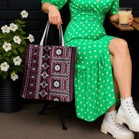 Fiji Masi Tapa Pattern Pink Tote Bag - Polynesian Pride