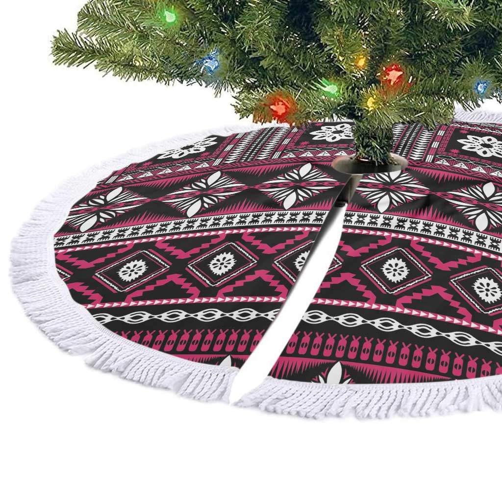Fiji Masi Tapa Pattern Pink Tree Skirt - Polynesian Pride